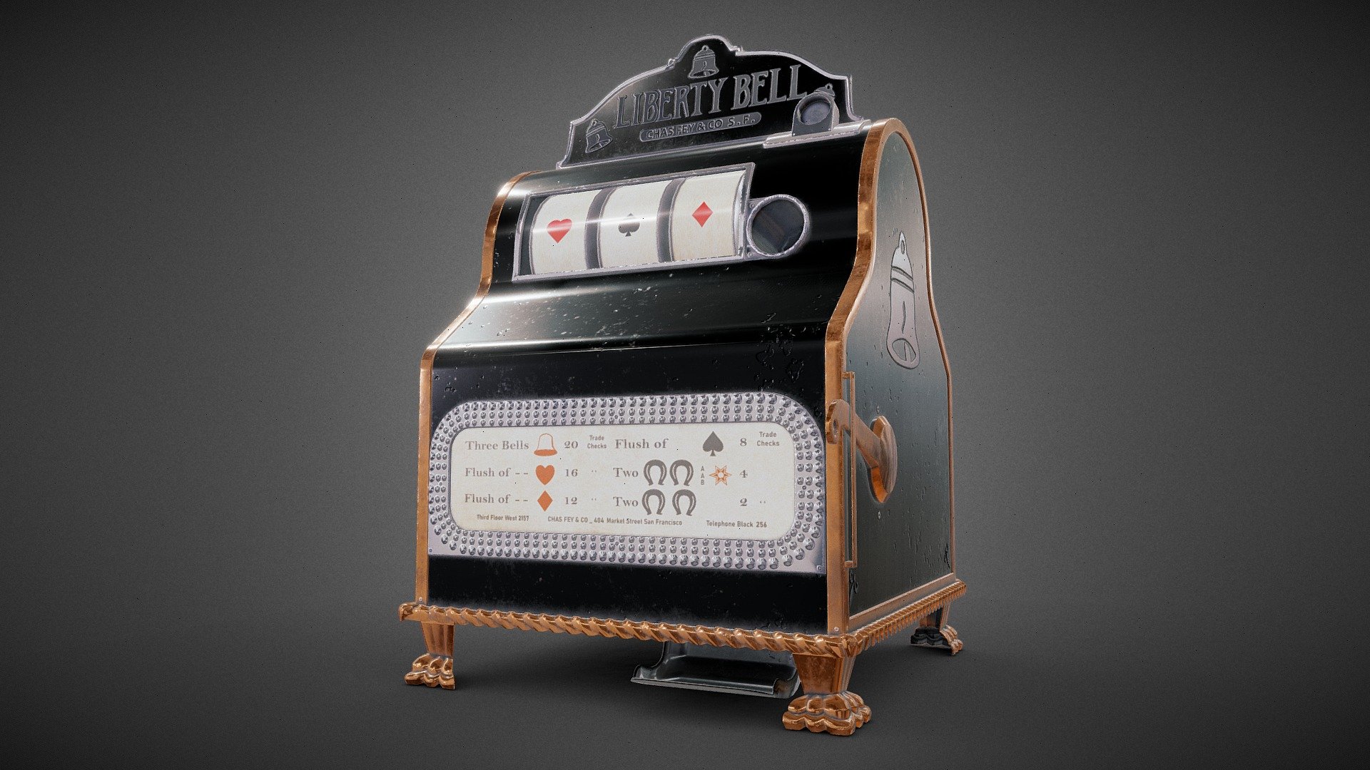 Liberty Bell 1898
Games of Chance: Gambling Devices of the Mechanical Age - Slot machine - Buy Royalty Free 3D model by Mehrnaz (@mehrnaz_a) 3d model