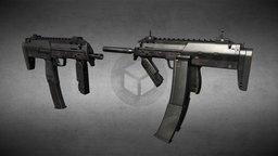 H&K MP7 Gun / Game ready prop, handgun, bullet, machinegun, vr, gamedev, props, pistol, game-ready, unrealengine4, mp7, selling, game-asset, game-model, pbr-texturing, unity, blender, pbr, blender3d, gun