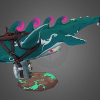 Flying Whale baleine, mount, whale, 3d-model, flyingwhale, baleinevolante, monture, handpainted, 3d, animation, gamemodel