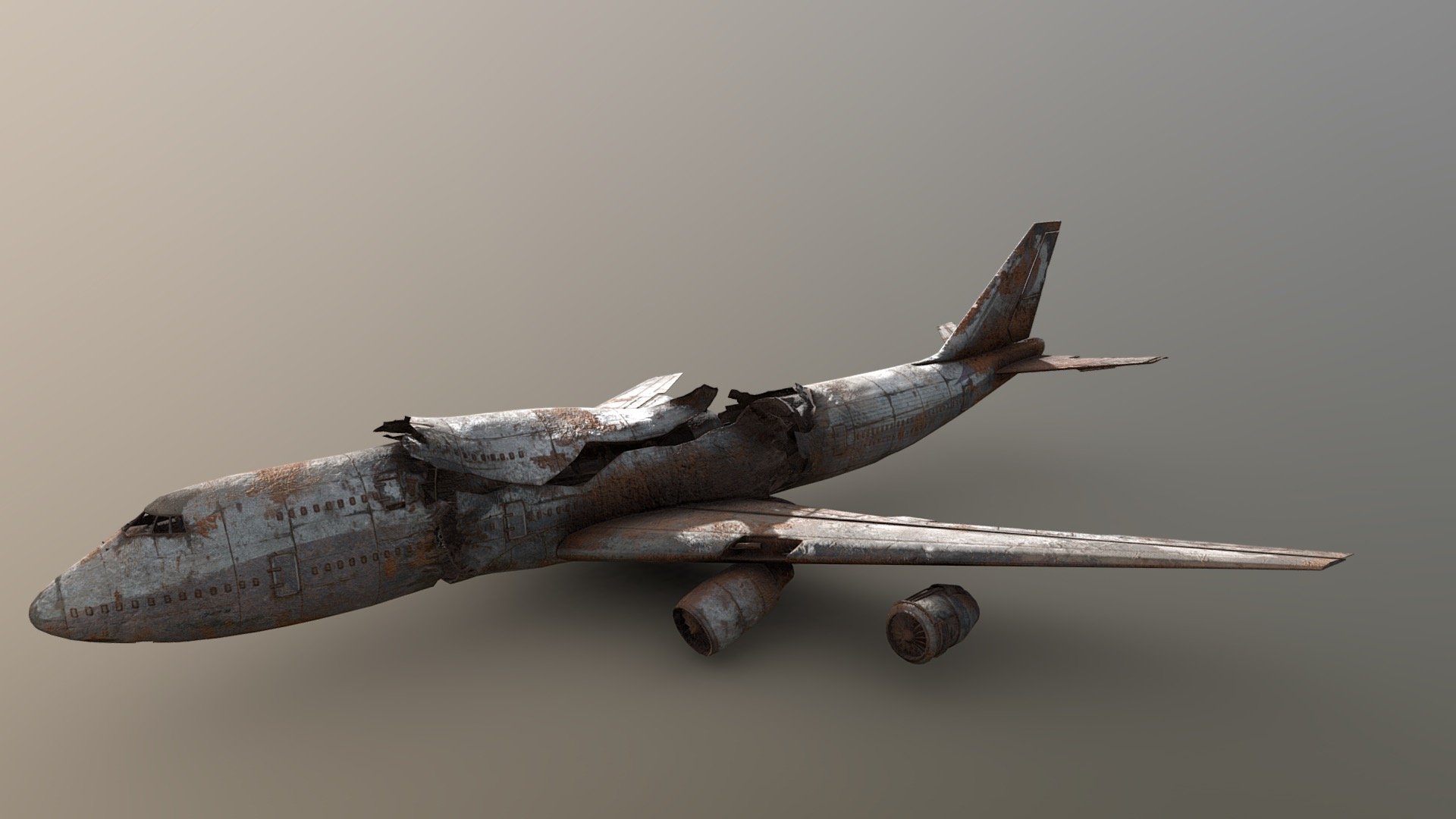 PBR Model for game 

Wreckage of Boeing 747 - Boeing 747 Wreckage - 3D model by tcube 3d model