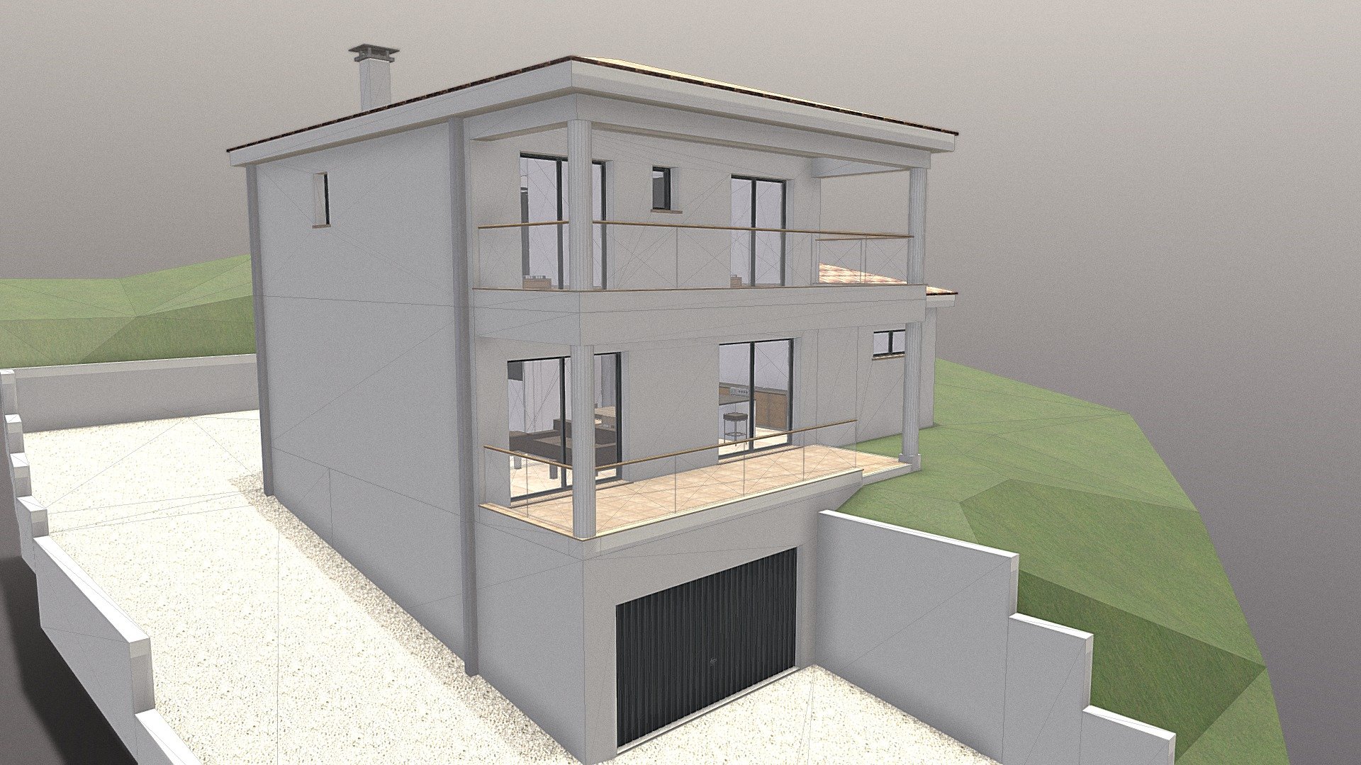 Volumes d'une villa moderne sur la commune de Drap - Villa Moderne à Drap - 3D model by Cédric Magnan (@Drico) 3d model
