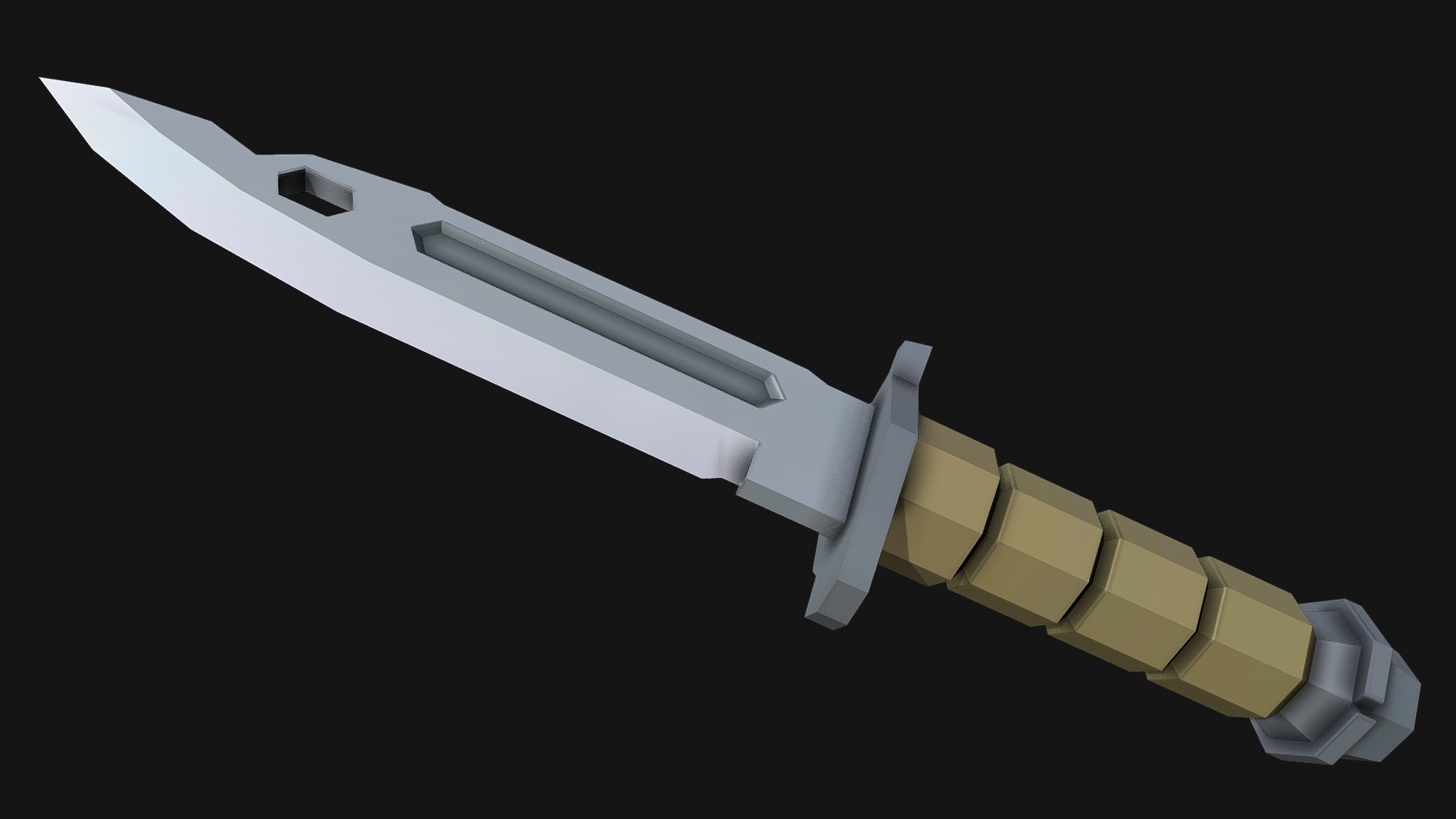 Military Knife (Low Poly) - 3D model by Likonisa (@eDU6tjT5IDwTntq) 3d model