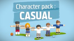 Low poly character pack : casual 🧍‍♂️ (Rigged) chibi, pack, casual, stickman, video-games, gradient-texture, character, unity, asset, blender, lowpoly, mobile, animation, stylized, rigged, hypercasual