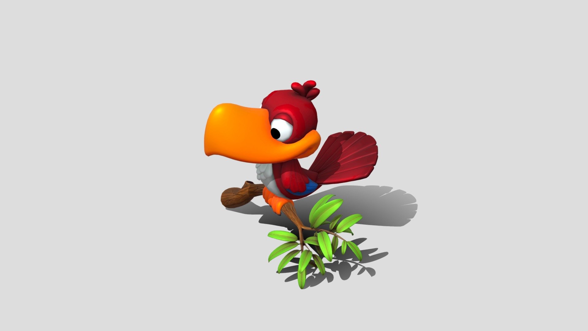 Cartoon parrot 3D - Download Free 3D model by ET1theisen 3d model