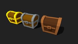 Free Animated Low Poly Cartoon Chest Kit kit, dungeon, chest, medieval, pack, adventure, development, tileset, cartoon, lowpoly, low, poly, polygon