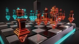 Cyberpunk Chess Board