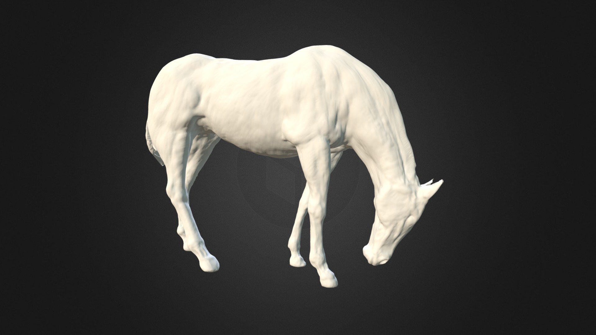 A horse I modelled in order to create a 3d print, which was then moulded and cast in resin 3d model