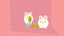 Cartoon Style Adorable Bunnies (Rigged)