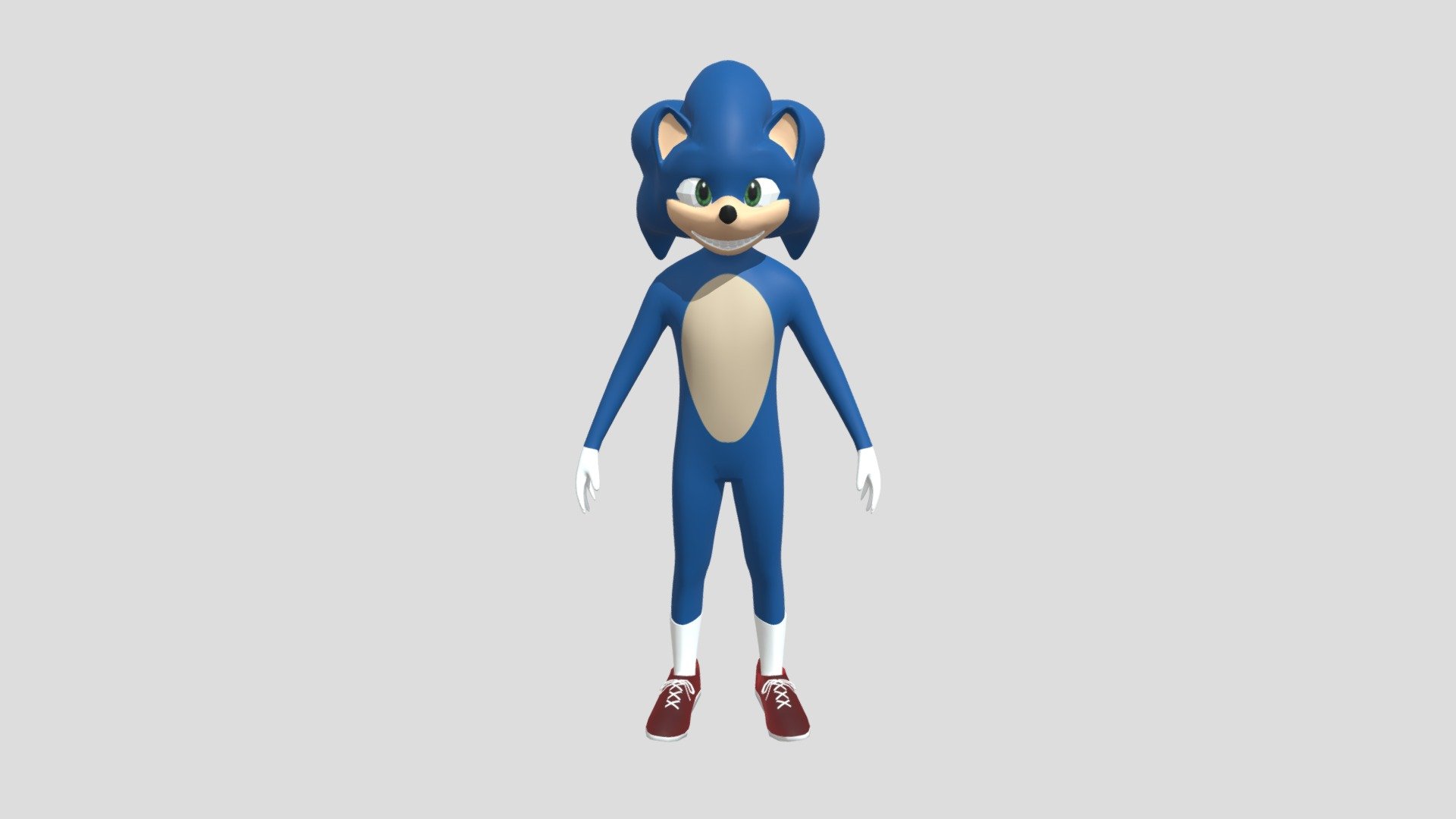 fom the most dark nigthmare we have the original movie sonic disaing                  do you remember that trailer of the movie of sonic in 2019 well that terrible sonic  is here - original movie sonic disaing - Download Free 3D model by avilezfernando2009 3d model