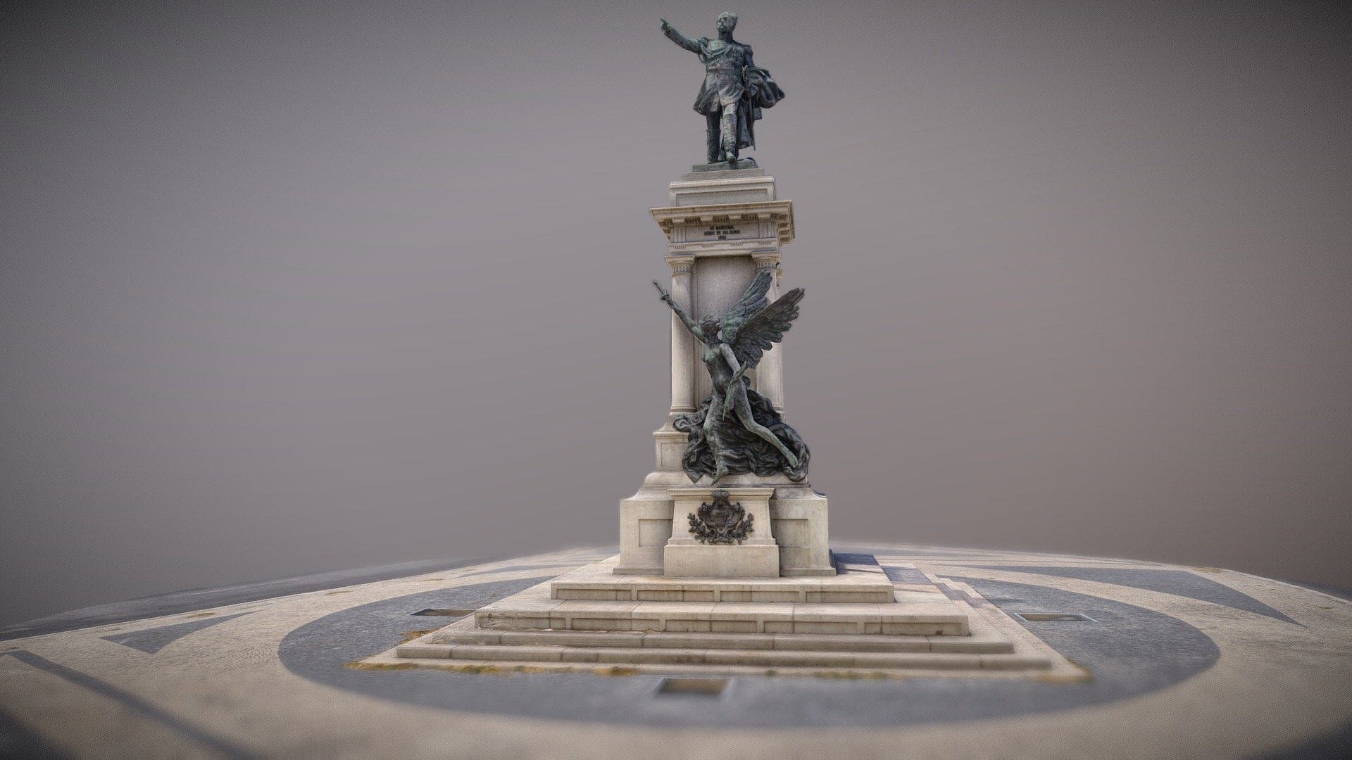 This is a low-res version of the photogrammetry based #3D model of the Marshal Saldanha.
President of the Council of Ministers of the Kingdom of Portugal and the Algarves

Marshal Saldanha , was an officer of the Portuguese Army , in which he reached the post of marshal ,
He was born in a noble family, where Marquis of Pombal  has been a glorious grandfather of Saldanha.
Meanwhile, he joined Freemasonry and from 1828 to 1837 he was the 1st Grand Master of the East Saldanha or Southern Freemasonry.
The monument  designed by Mr. Ventura Terra. It was completed on June 3, 1905; it has a height of 7.82m which, next to the statue of 3.18m, gives a total of 11m.
* This is a model from our bonus-pack for our #photogrammetry tutorials and workshop https://youtu.be/tZfPptw0OaM - Monument of the Marshal Saldanha - 3D model by drone360pilot 3d model