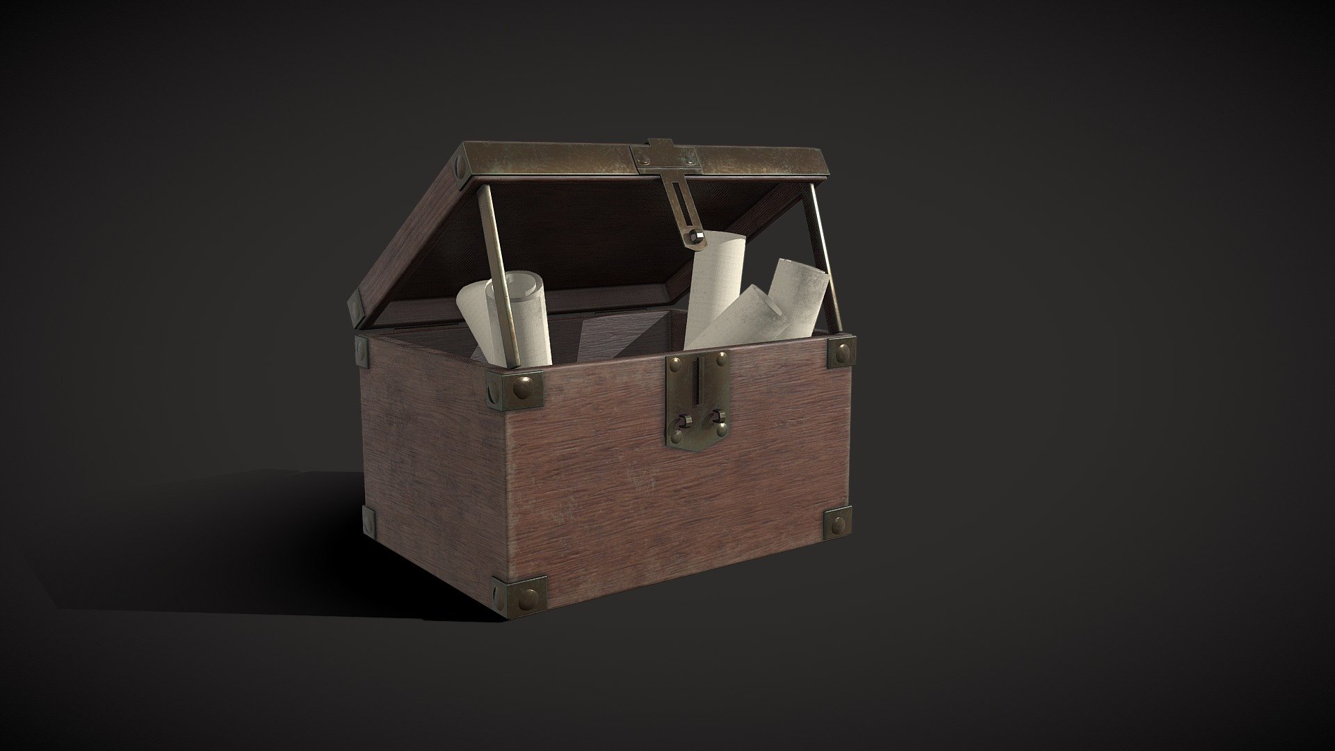 Replica of a Roman chest from the 1st Century A.D. from the furniture recreation from the Imperial Villa of Pompei. It has a pin closure system and metal reinforcements to secure the content.
Historically accurate game ready asset modeled in Blender and high quality PBR (Diffuse/Metallic/Roughness/Normal_OpenGL) textures in Substance Painter at 4k 2k and 1k resolution and subdivision ready for different LOD implementations, at FBX and OBJ and .blend files to work with any 3D software.

LOD 00
Vertex 6953
Faces 6668

LOD 01
Vertex 1458
Faces 1090

References:
Pompei: Villa Imperiale-Alcova

https://www.youtube.com/watch?v=Xwff6XfPOIU

“Pompei come duemila anni fa: arredi ricostruiti nelle domus”

https://www.ilmattino.it/napoli/cultura/pompei_come_duemila_anni_fa_arredi_ricostruiti_nelle_domus-1888961.html - Roman Chest - Buy Royalty Free 3D model by XYZ 3Dassets (@XYZ3Dassets) 3d model