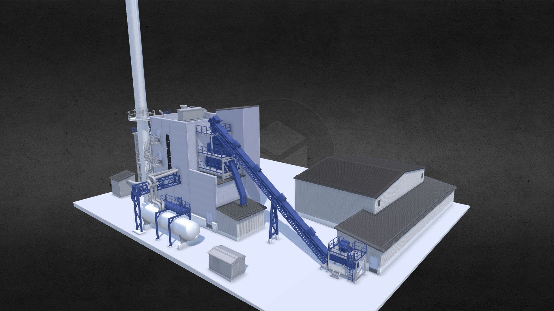 A scale model of a factory 3d model