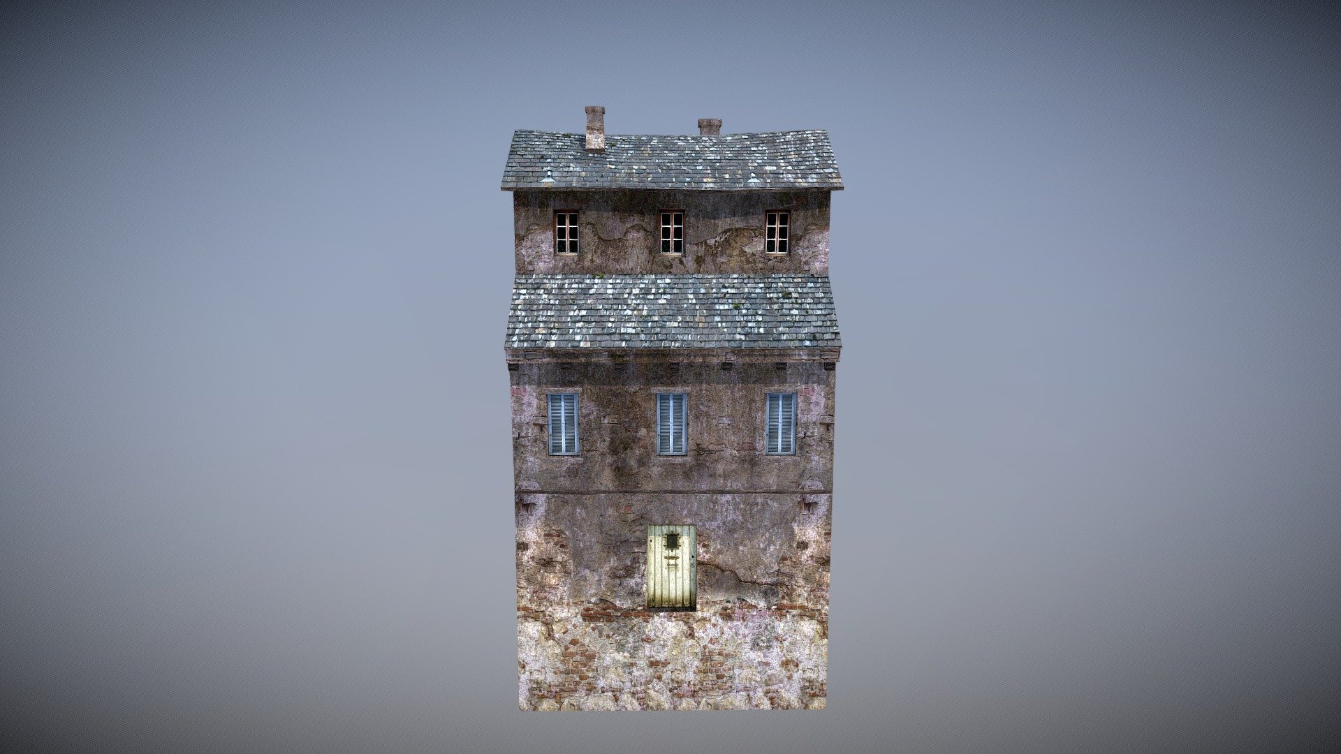 Gameready model - Old Building - Buy Royalty Free 3D model by Dexsoft Games (@dexsoft-games) 3d model