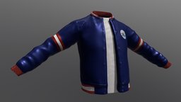 Modern 76ers Jacket (Male) jacket, substancepainter, substance, maya, model, zbrush, 76ers