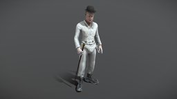 MMan creepy, classic, psycho, character, pbr, lowpoly, monster, gameready, uncane