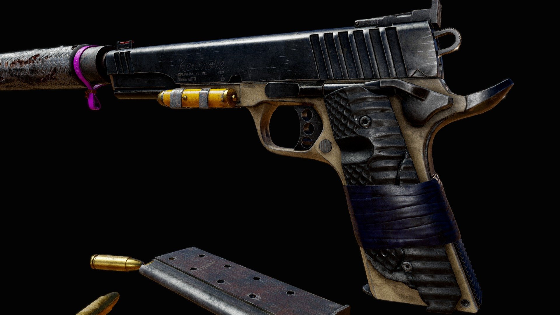 Post-apocalyptic pistol - Download Free 3D model by Cyril43 3d model