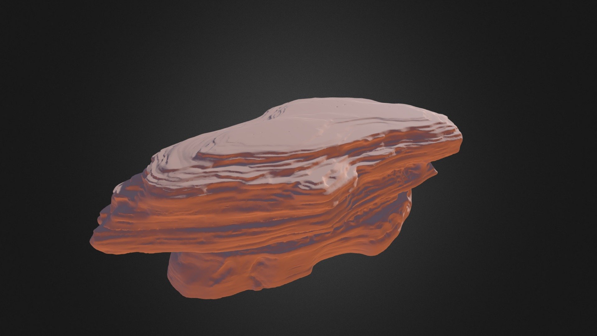 Boulder sculpted in Zbrush. Based on rock formations in Sedona Arizona US. The stone has distinct layers and pitted depressions 3d model