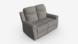 Sofa recliner Milo 2-seater room, modern, cushion, sofa, two, leather, studio, comfortable, seat, furniture, seater, living, recliner, milo, 3d, pbr, design, home, interior