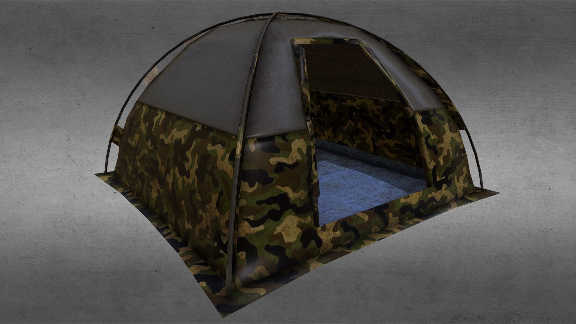 A Simple Camouflage Tent 3d model
