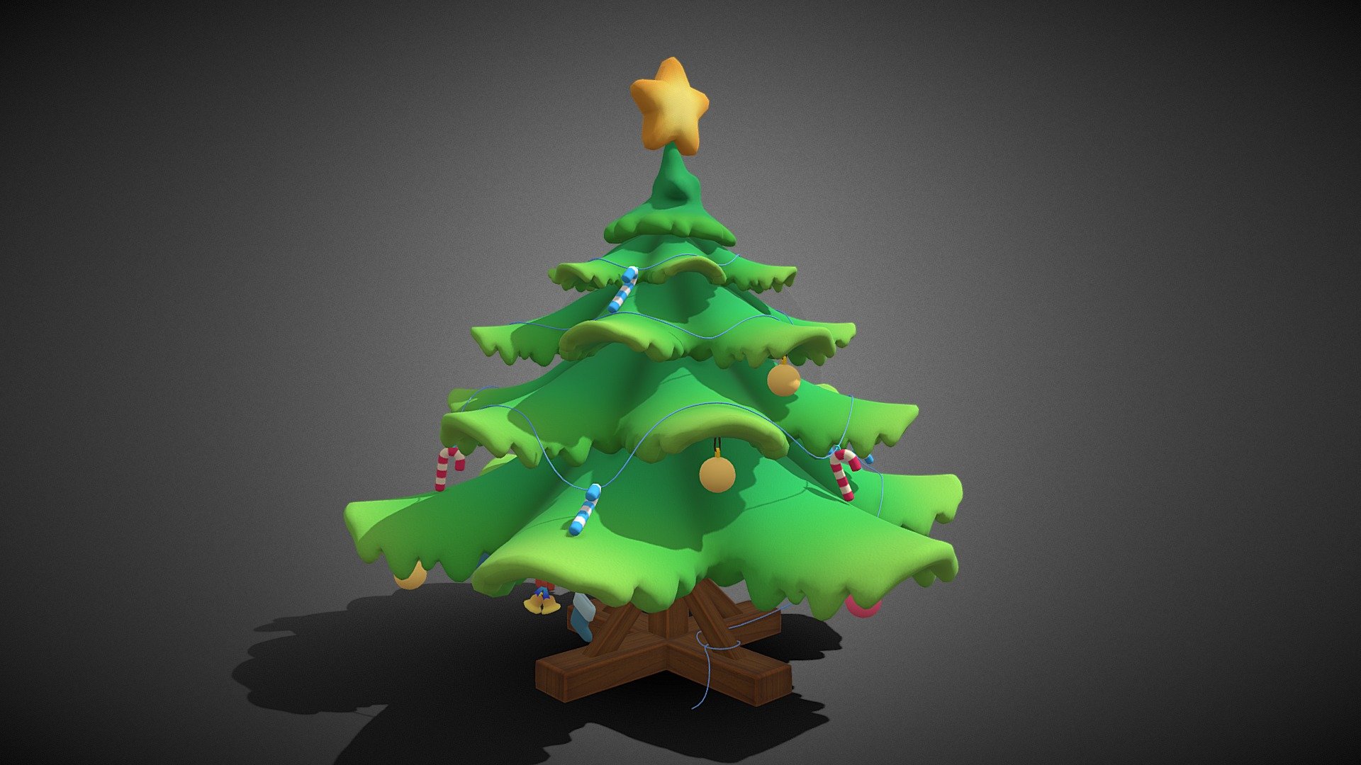 cartoon pine tree - cartoon pine tree - Buy Royalty Free 3D model by misitewang 3d model