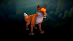 Stylized Fox rpg, forest, mount, wild, fox, mmo, rts, fbx, tail, moba, agility, handpainted, lowpoly, animal, animation, stylized, fantasy