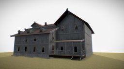 old low poly house abandoned, old, low-poly-model, abandoned-house, house