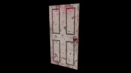 Bedroom Door room, blood, cat, bedroom, stickers, entrance, bloody, rusty, survival, hearts, zombies, peel, tlou, peeled, wood, door, tlou2