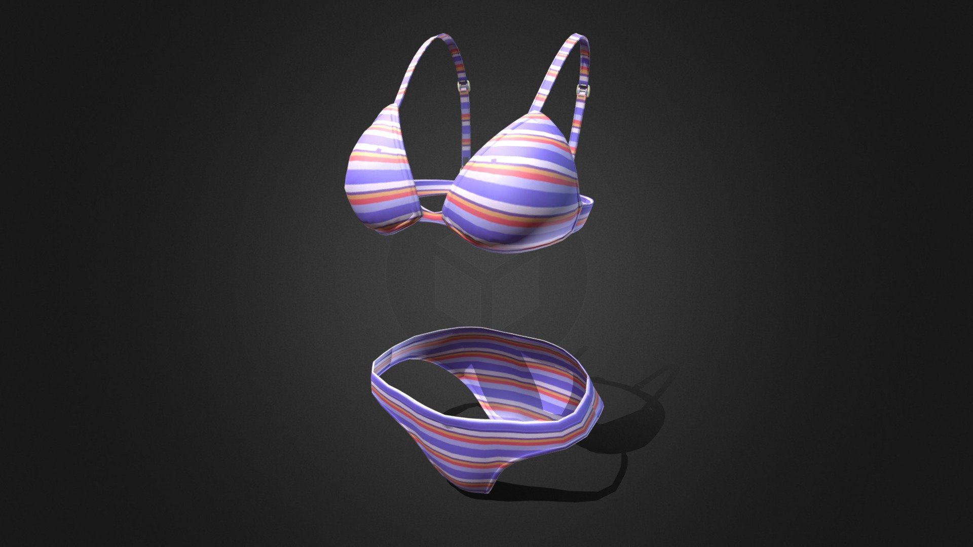 I made a triangular bikini with blender 3d model