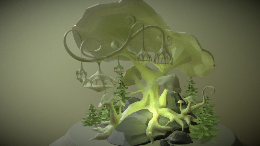 mushroom tree - wip - 3D model by patrick nemes (@pnes) 3d model