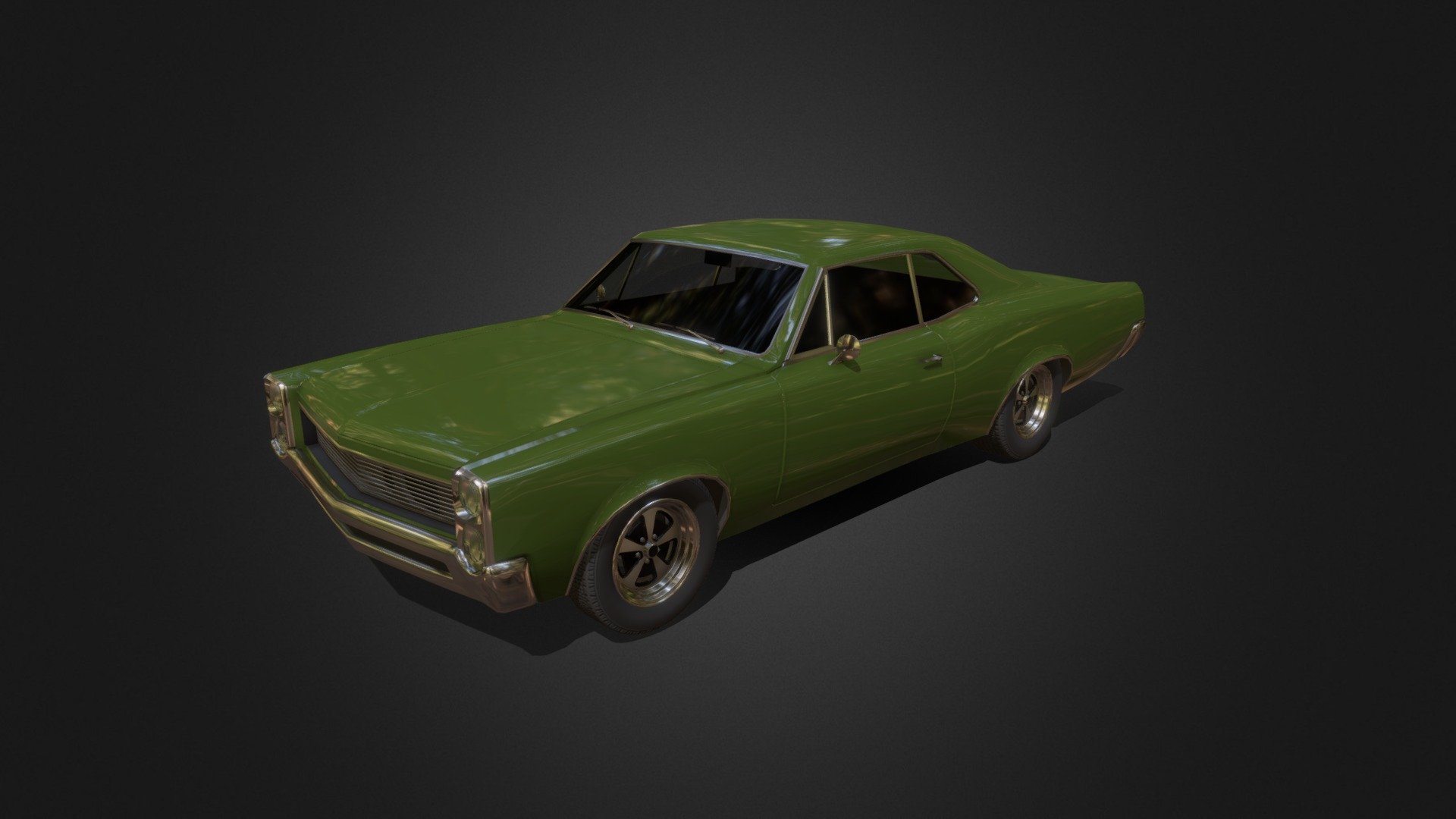 Game-ready vehicle model with Textures, 4 LOD states, and simplified collision meshes.

Vehicle model is based on 1960s car designs with classic muscle car wheels 3d model