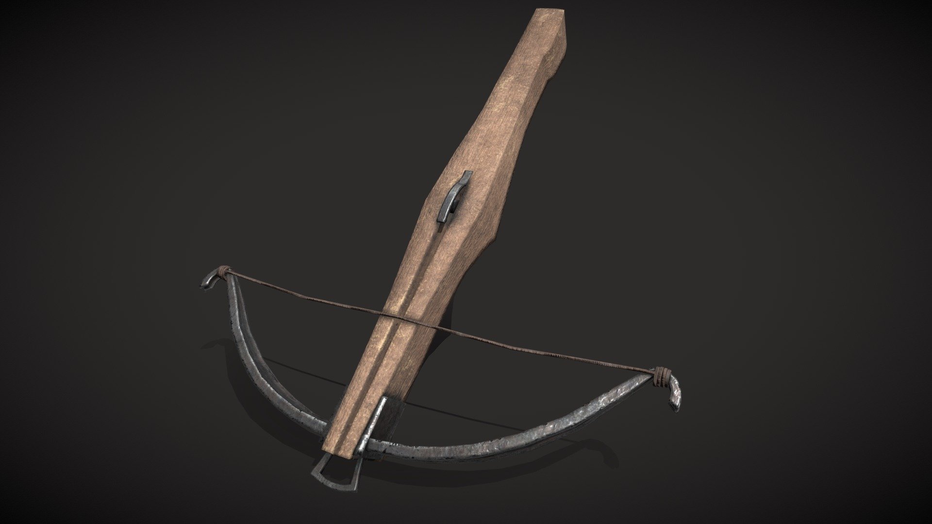 The crossbow reappeared in Europe as a French weapon during the siege of Senlis and again in 984 at the siege of Verdun. They were used at the battle of Hastings in 1066 and by the 12th century it had become a common battlefield weapon. The crossbow superseded hand bows in many European armies during the 12th century, except in England, where the longbow was more popular.
Historically accurate game ready asset modeled in Blender and high quality PBR (Diffuse/Metallic/Roughness/Normal_OpenGL) textures in Substance Painter at 4k 2k and 1k resolution and subdivision ready for different LOD implementations, at FBX and OBJ files to work with any 3D software. 

LOD 00
Vertex 15482
Faces 15336

LOD 01
Vertex 3930
Faces 3820 - Medieval Crossbow - Buy Royalty Free 3D model by XYZ 3Dassets (@XYZ3Dassets) 3d model