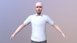 MAN 47 -WITH 250 ANIMATIONS body, hair, eye, boy, people, tattoo, scar, young, scary, realistic, old, movie, gentleman, father, gents, mens, men, dad, bald, grandfather, daddy, maya, character, unity, cartoon, game, 3dsmax, blender, lowpoly, man, animation, animated, human, male, c4d, black, rigged, highpoly, guy