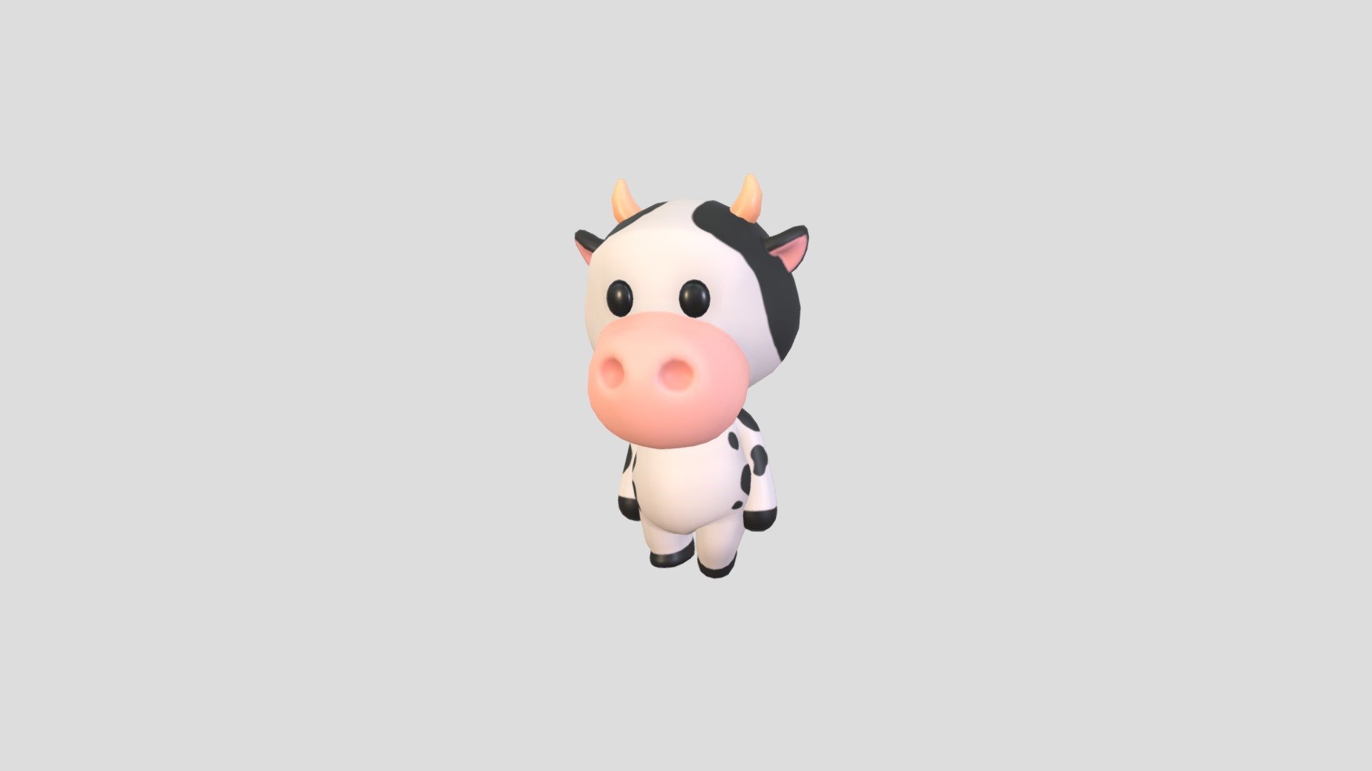 Rigged Cow Character 3d model.      
    


File Format      
 
- 3ds max 2022  
 
- FBX  
 
- OBJ  
    


Clean topology    

Rig with CAT in 3ds Max                          

Bone and Weight skin are in fbx file       

No Facial Rig    

No Animation    

Non-overlapping unwrapped UVs        
 


PNG texture               

2048x2048                


- Base Color                        

- Roughness                         



2,742 polygons                          

2,705 vertexs                          
 - Character132 Rigged Cow - Buy Royalty Free 3D model by BaluCG 3d model