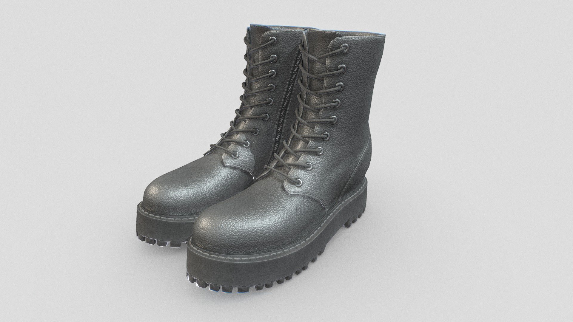 3d low poly Female leather Utility Boots. Game-ready real-time PBR workflow

This model is suitable for use in (game engines, broadcast, high-res film closeups, advertising, animations, visualizations)

FEATURES:




polygonal model, correctly scaled for an accurate representation.
-Models resolutions are optimized for polygon efficiency in gaming
-Polygon count for one shoe 10575

TEXTURES
4K pbr textures; diffuse, roughness, metal normal - Female Boots Game Ready - Buy Royalty Free 3D model by Pbr_Studio (@pbr.game.ready) 3d model