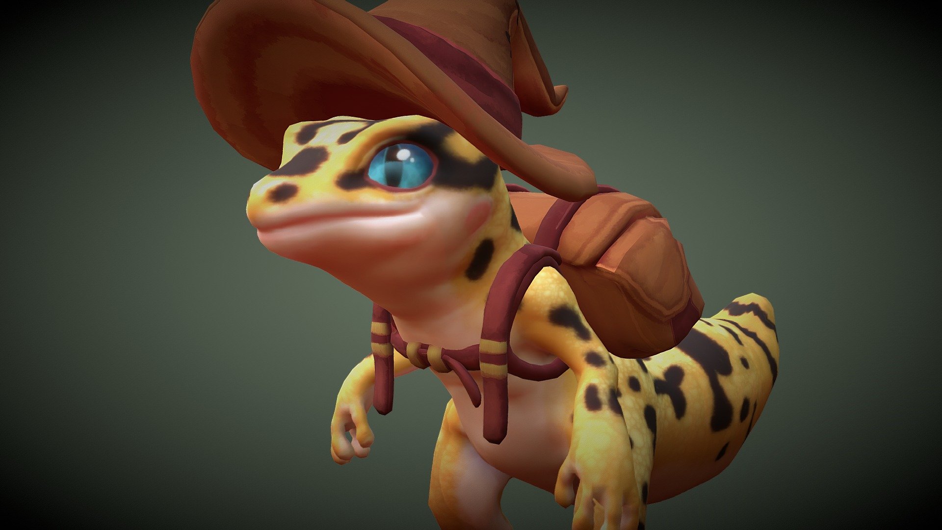 A lizard wizard I made in my spare time! First time trying to animate something I've made as well so was a fun challenge! - Gecko - 3D model by nauticalnuisance 3d model