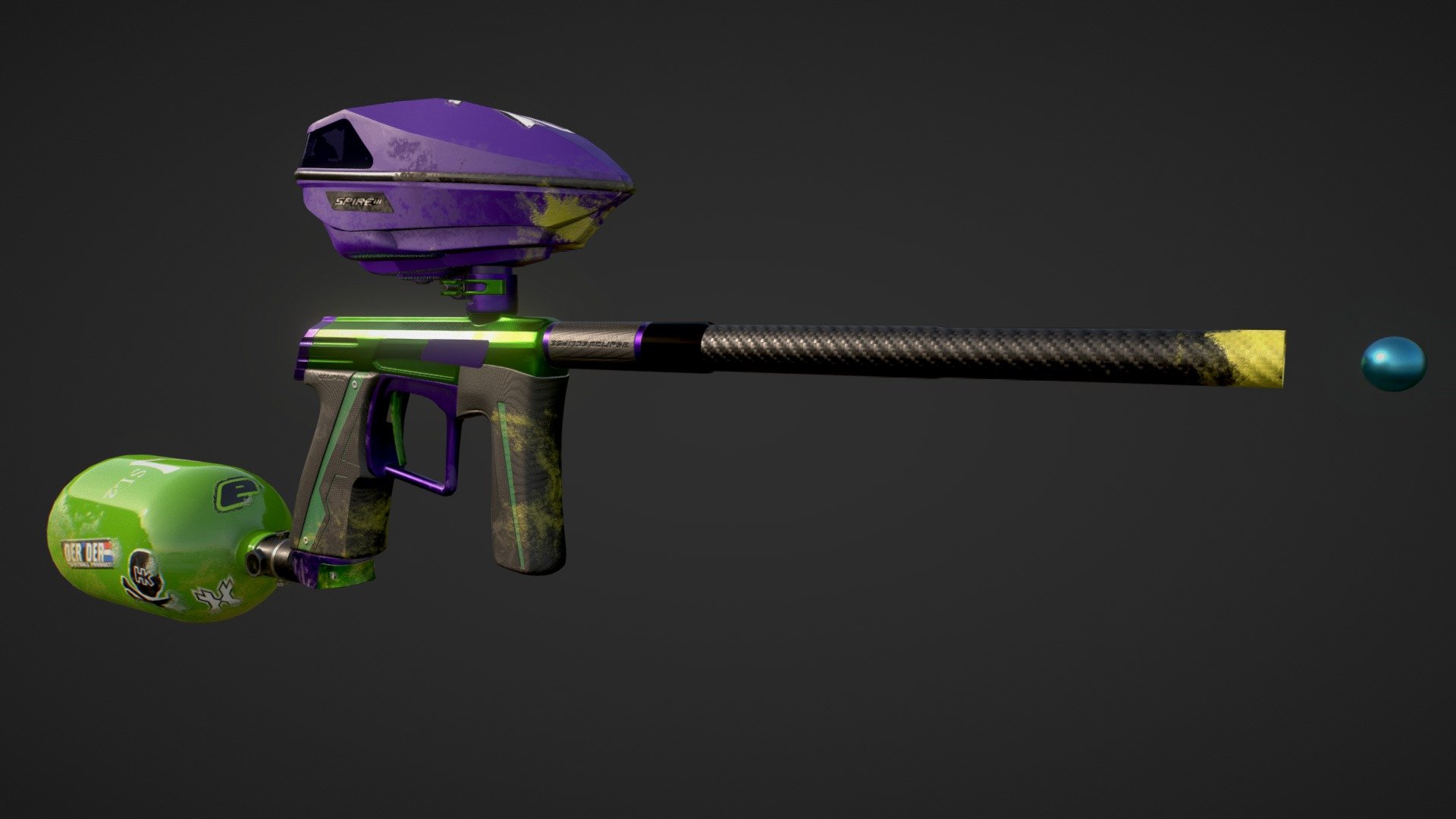 This is my paintball gun that I am doing for class 3d model