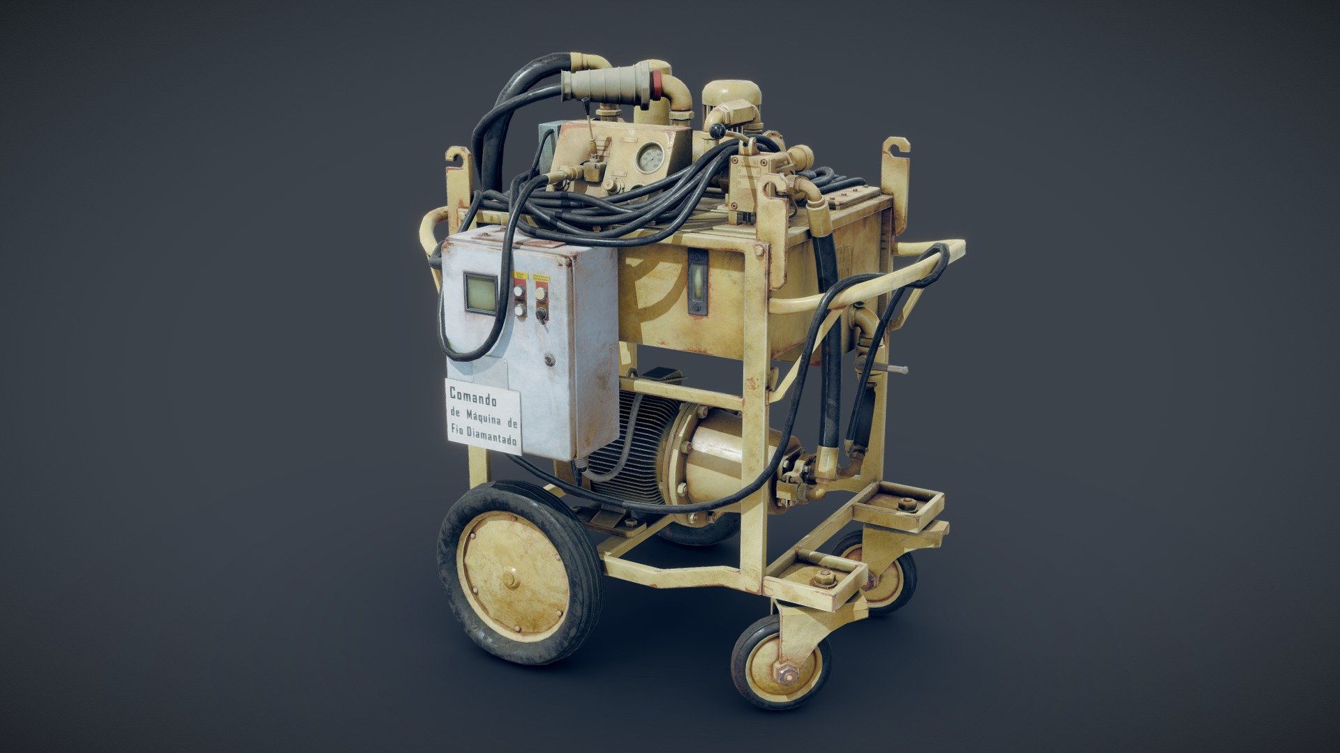 Old Rusty Generator

Modelled with 3ds Max
Textured with Substance Designer &amp; Painter

Reference used: https://www.textures.com/download/machineryheavy0052/15025 - Old Generator - 3D model by gertnerarts 3d model