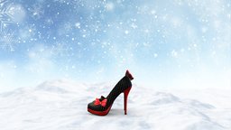 Female Retro Pin Up High Heel Shoes red, pin, high, heel, fashion, retro, up, clothes, shoes, womens, dots, nylon, polka, pbr, lowpoly, low, poly, female