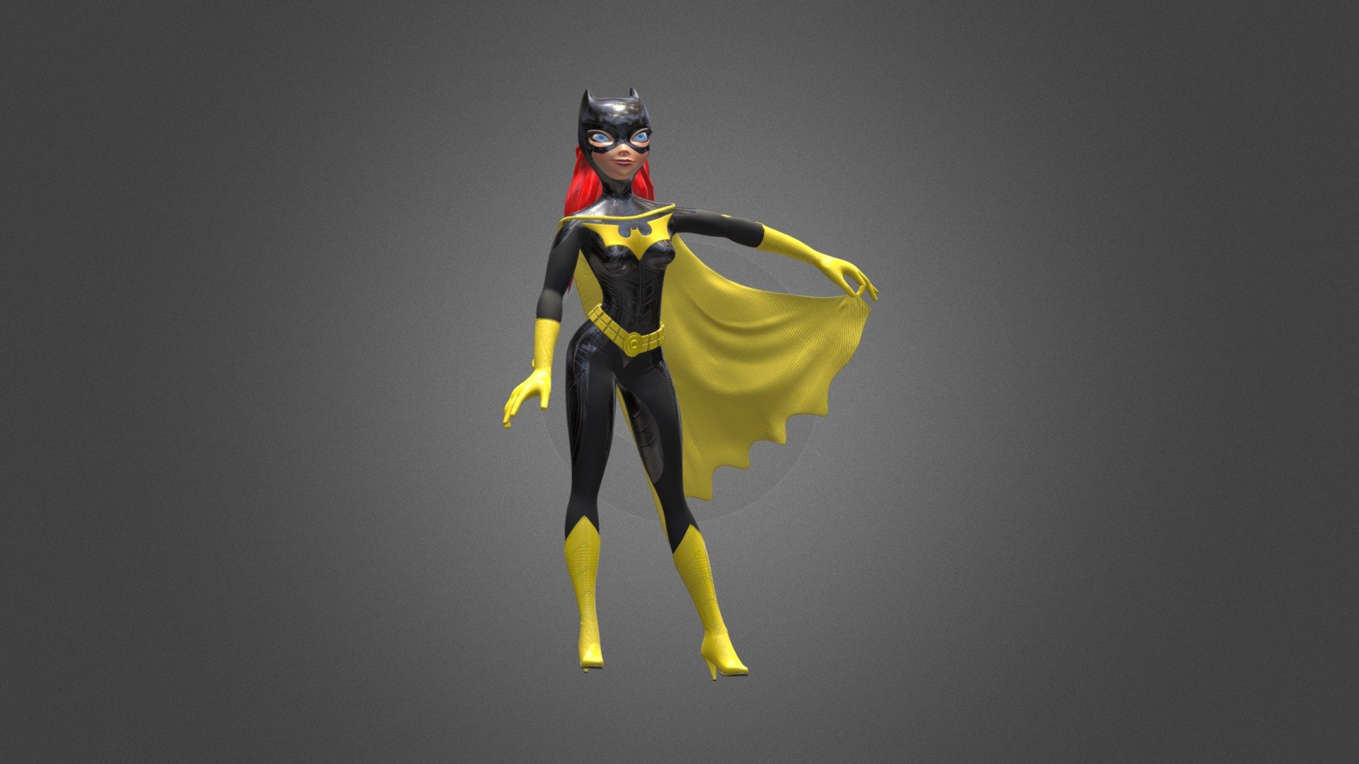 modelo realizado como parte del modulo Personaje Cartoon  de ANIMUM - Batgirl Cartoon - 3D model by Julio Florez Oses (@operador1c) 3d model