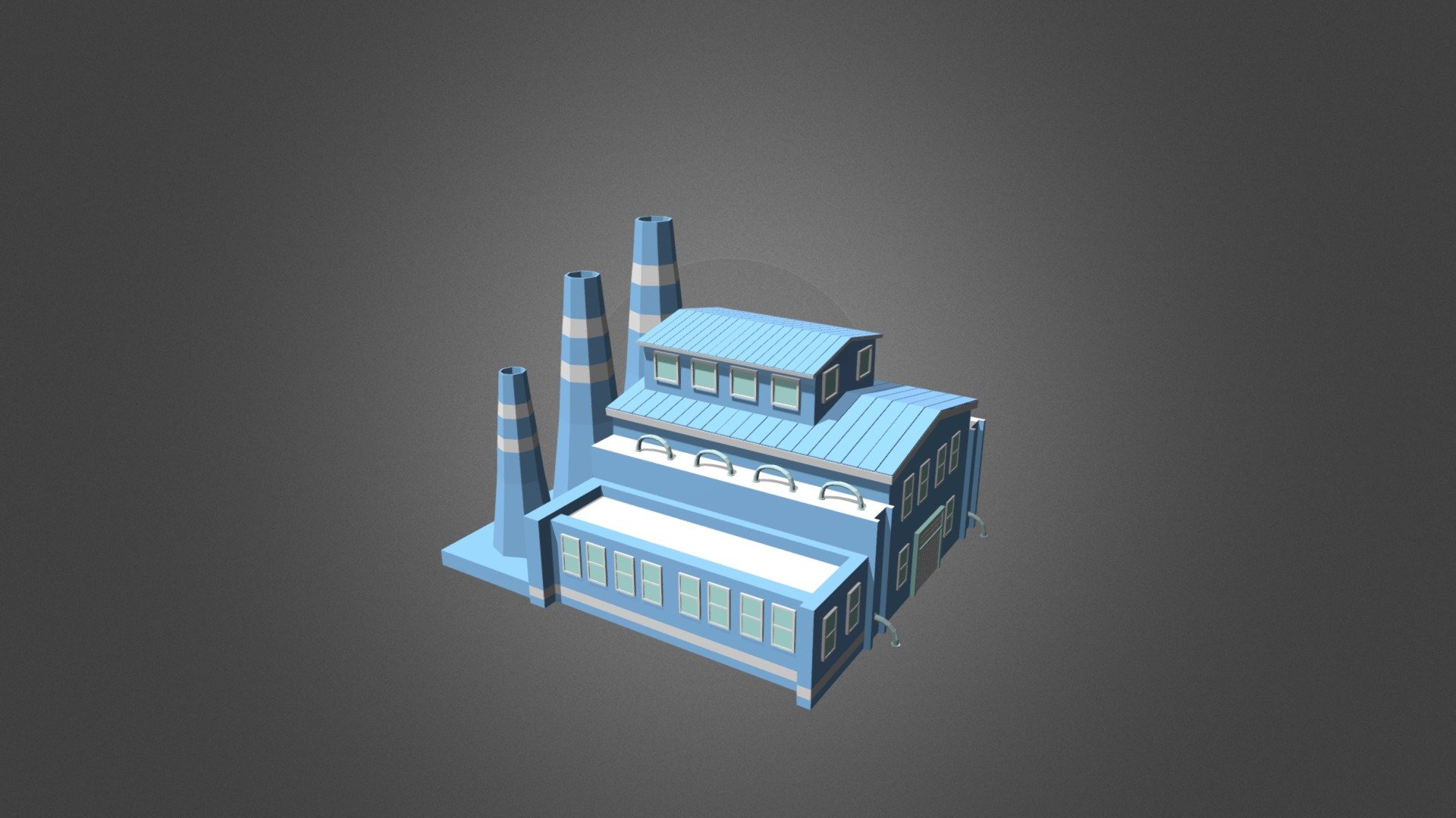 Low poly stylized factory - Factory Blue - Buy Royalty Free 3D model by WorkingClassGames 3d model