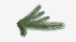 Fir tree branch 02 tree, green, winter, pine, new, christmas, branch, holiday, year, needle, celebration, festive, 3d, pbr, decoration