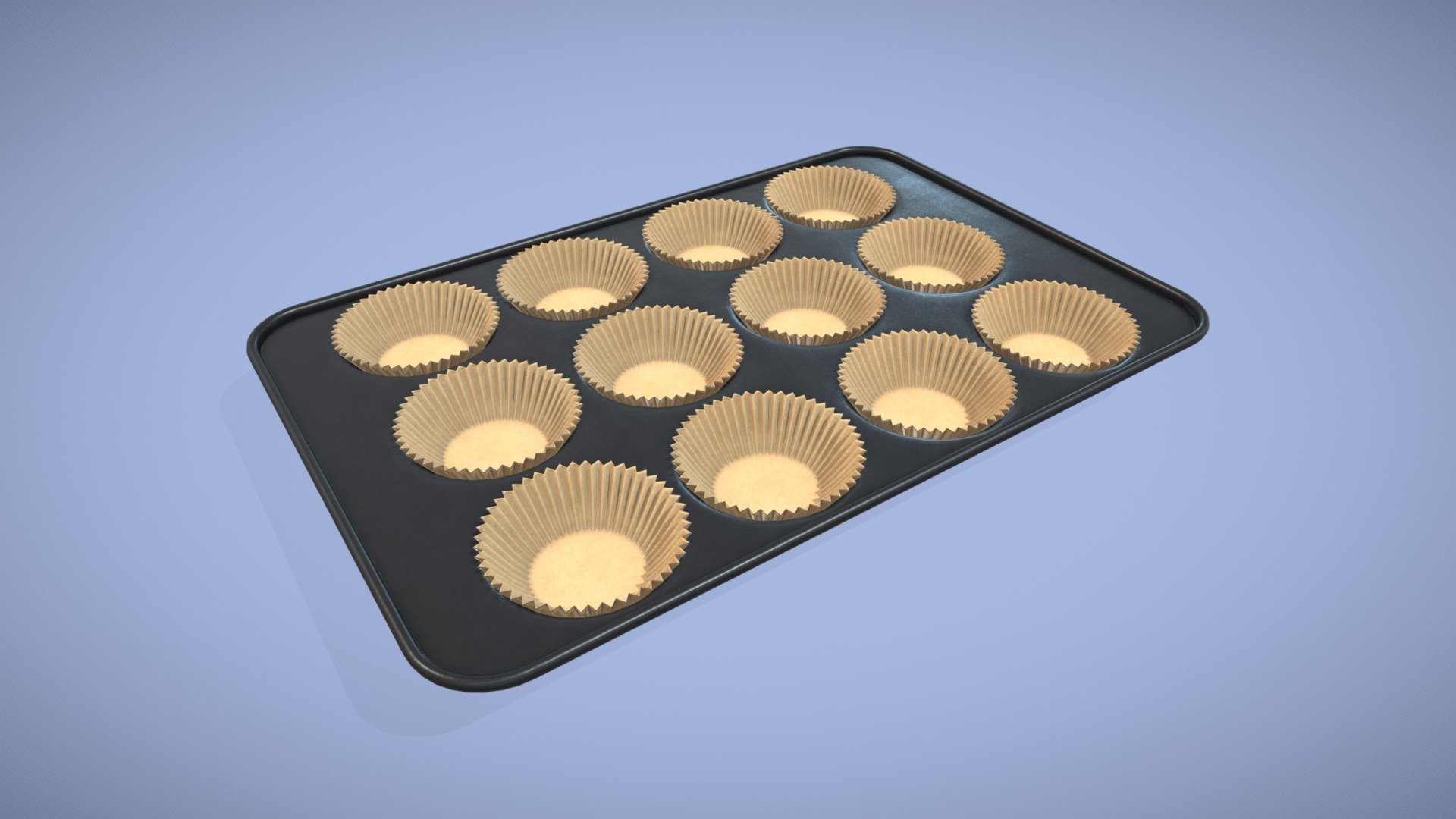 This is a 3D model of a Nonstick 12-cup Muffin and Cupcake Pan




Made in Blender 3.x (PBR Materials) and Rendering Cycles.

Main rendering made in Blender 3.x + Cycles using some HDR Environment Textures Images for lighting which is NOT provided in the package!

What does this package include?




3D Modeling of Nonstick 12-cup Muffin and Cupcake Pan

2K and 4K Textures (Base Color, Normal Map, Metallic ,Roughness, Ambient Occlusion)

Important notes




File format included - (Blend, FBX, OBJ, GLB, STL)

Texture size - 2K and 4K

Uvs non - overlapping

Polygon: Quads

Centered at 0,0,0

In some formats may be needed to reassign textures and add HDR Environment Textures Images for lighting.

Not lights include

No special plugin needed to open the scene.

If you like my work, please leave your comment and like, it helps me a lot to create new content. If you have any questions or changes about colors or another thing, you can contact me at we3domodel@gmail.com - Nonstick 12-cup Muffin and Cupcake Pan - Buy Royalty Free 3D model by We3Do (@we3DoModel) 3d model
