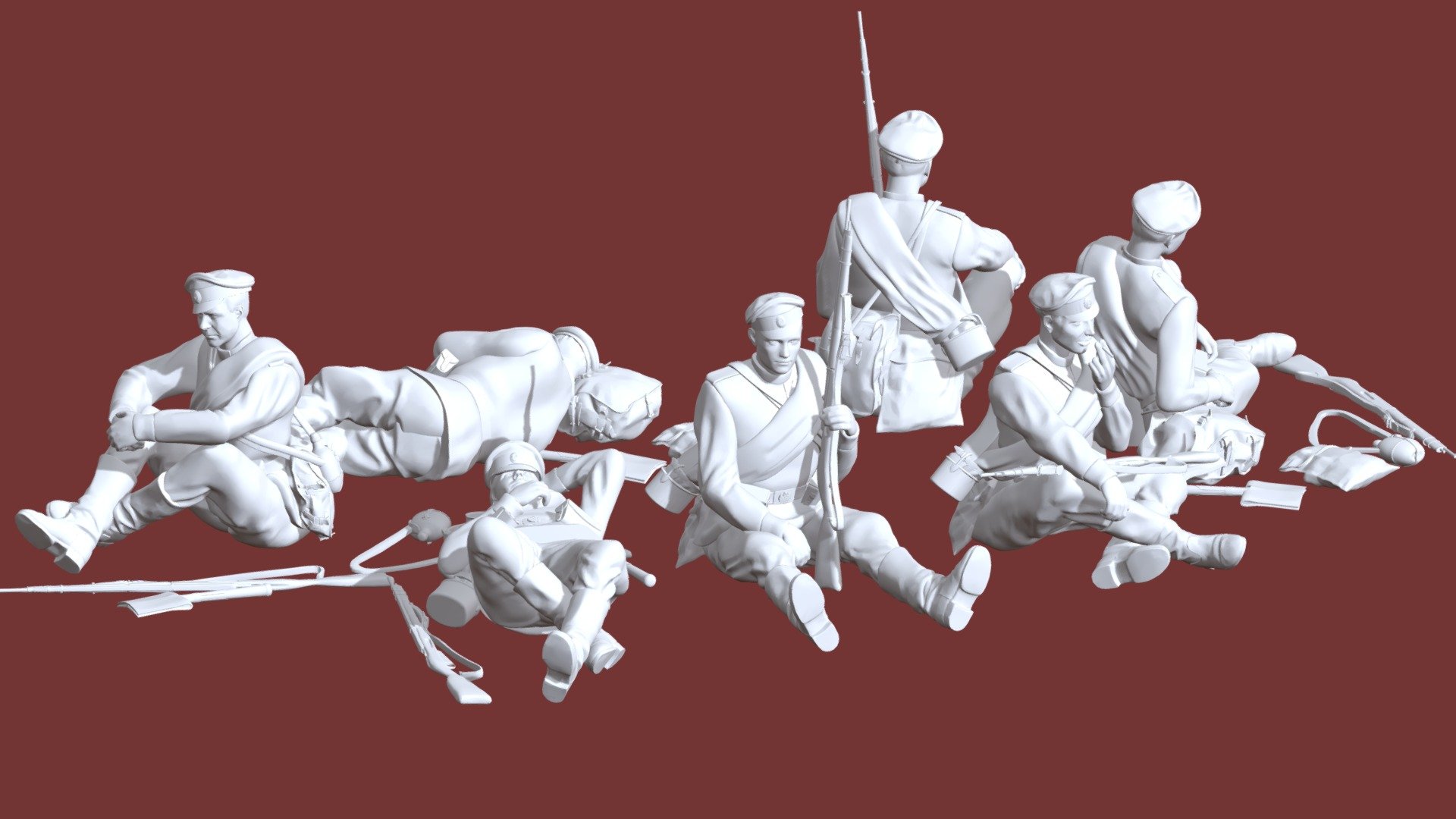 soldiers ww1 Russian. The format STL. Model for printing on a 3d printer 3d model