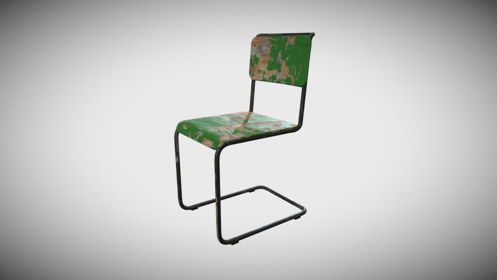 School Chair Used - Download Free 3D model by Francesco Coldesina (@topfrank2013) 3d model