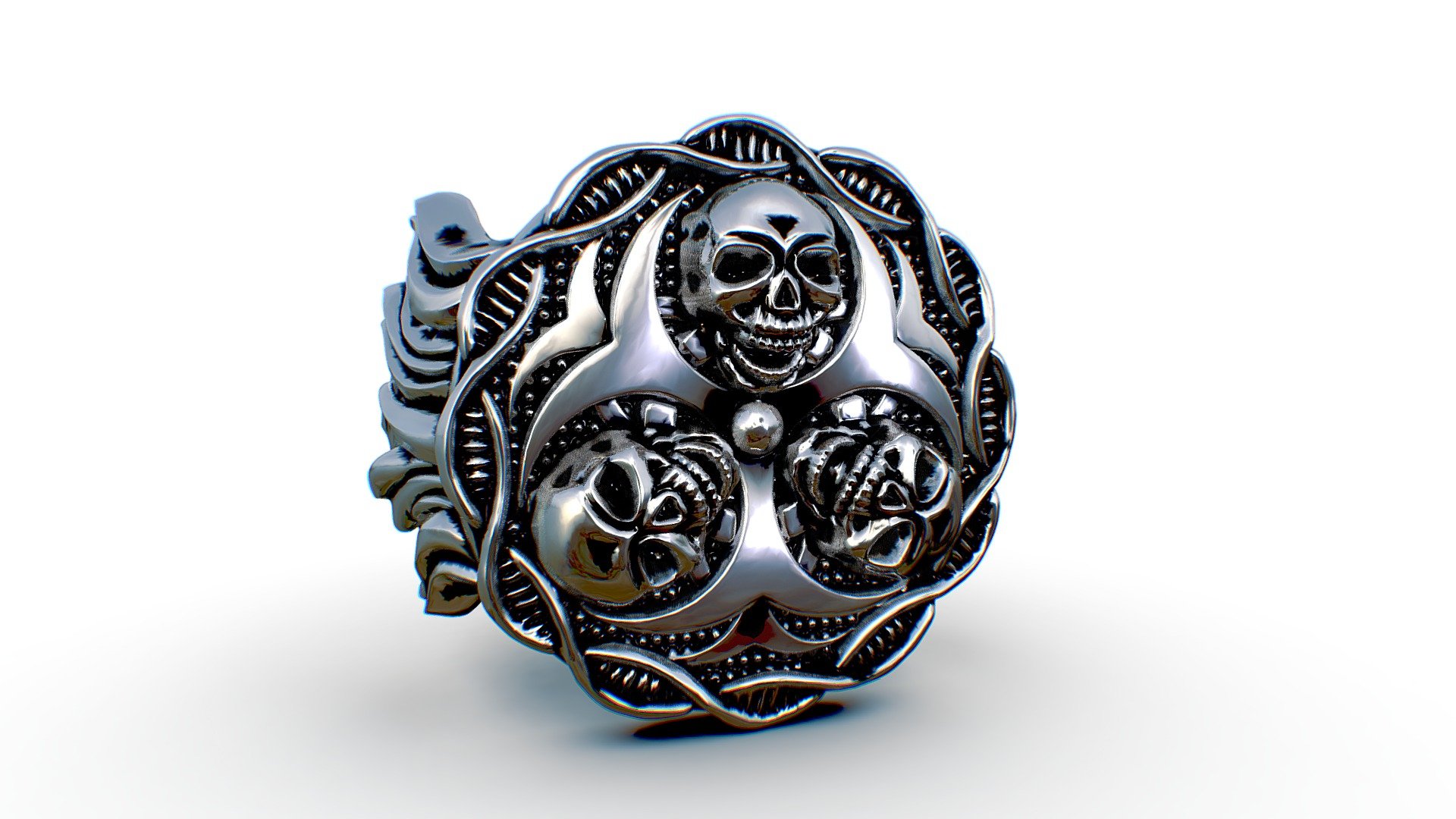 Scull Biohazar Warzone ring diameter 22mm thickness 0.8 mass 13gramm in silver. Author's work. © 2020 Mihail Burmistrov All Rights Reserved
Take care of yourself and others 3d model