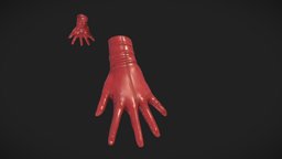 Female Red Leather Dress Gloves short, red, leather, fashion, girls, clothes, dress, womens, wear, gloves, pbr, low, poly, female