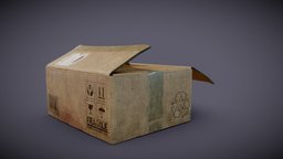 Cardboard Box prop, cardboard, box, cardboard-box, substancepainter, substance