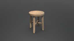 Wooden Chair wooden, gameprop, old, ue4, attic, environment-assets, gamereadymodel, chair, wood