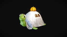 Haloween Turtle turtle, pumpking, ghost, halloween, turtleghost