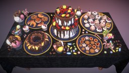 Desserts and cakes food, cake, realistic, dessert, game-ready, game-asset, unity, unity3d, pbr